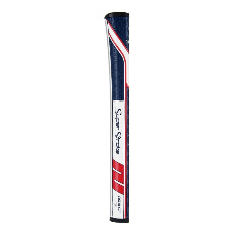Super Stroke SuperStroke Traxion Pistol GT 1.0 Golf Putter Grip, Advanced Surface Texture that Improves Feedback and Tackiness, Minimize Grip Pressure with a Unique Parallel Design, Red/White/Blue - Image 3